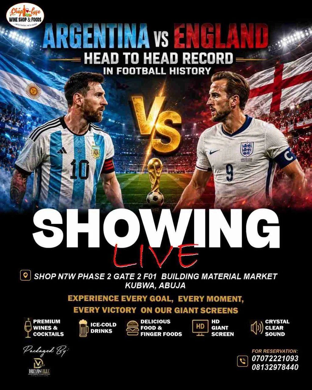 Argentina Vs England Showing Live