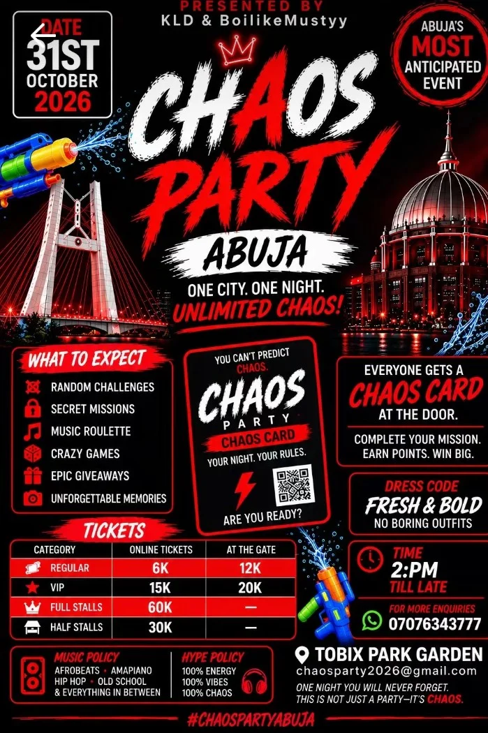 Chaos Party Abuja 2026.
